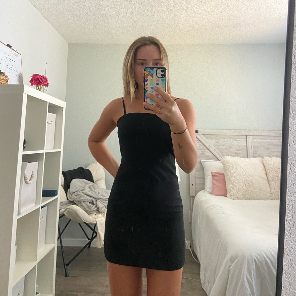 Black Mini Tie Dress